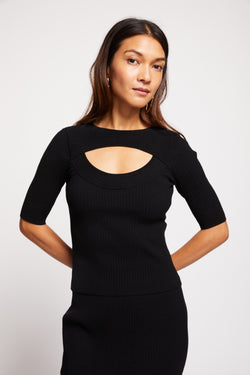 Bailey 44 Perla Sweater Top in Black - front