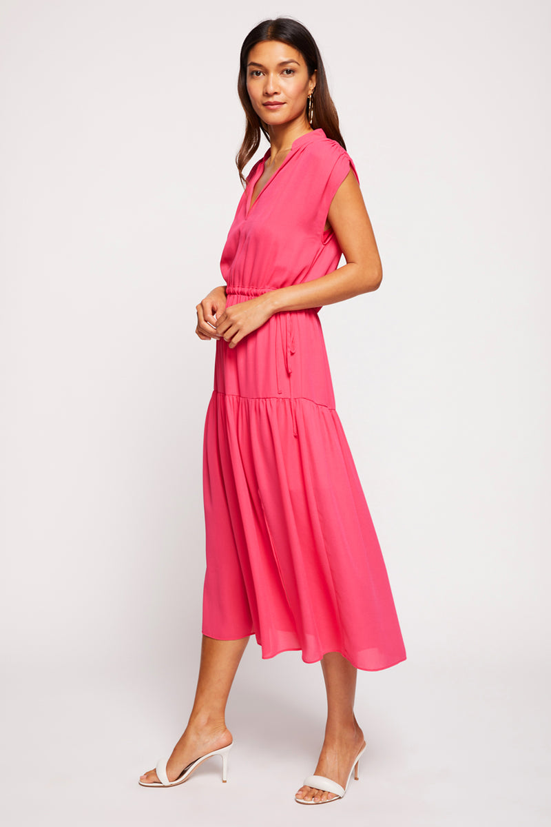 Tora Dress in Fuschsia-side view full