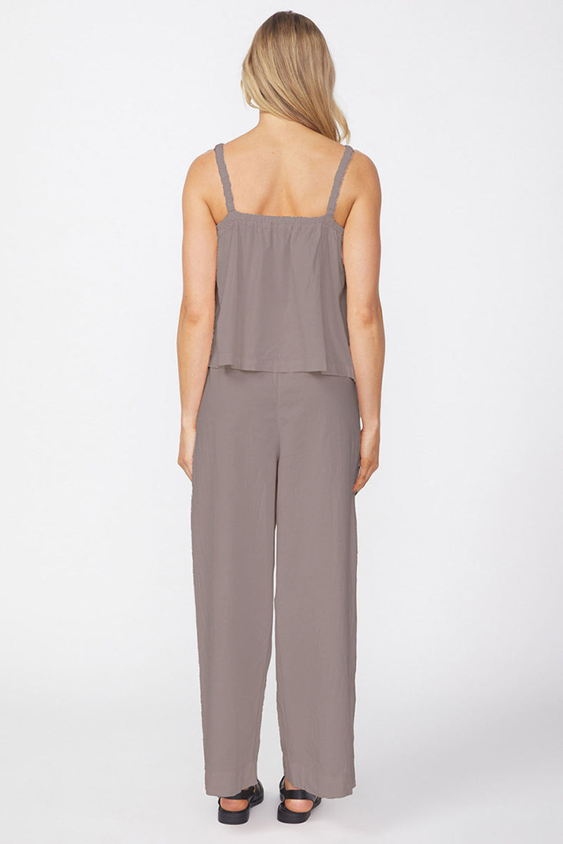 Voile Wide Leg Trouser in Twig-back