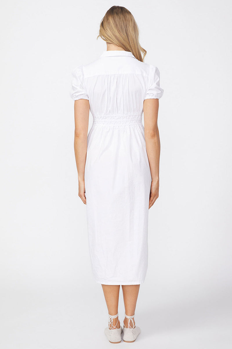 Stateside Fine Poplin Twist Front Maxi Dress in White