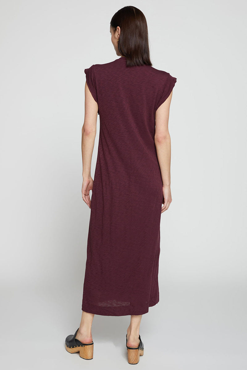 Stateside Supima Slub Scooped Hem Midi Dress-back view 