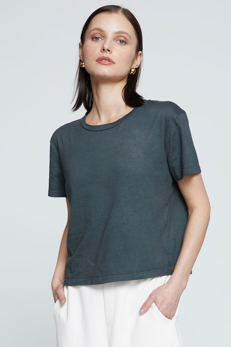 Stateside Cloud Jersey Short Sleeve Crew in Verde