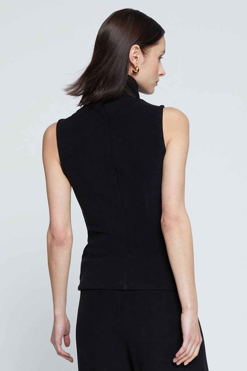 Stateside Honeyluxe Flat Back Rib Sleeveless Turtleneck-back view