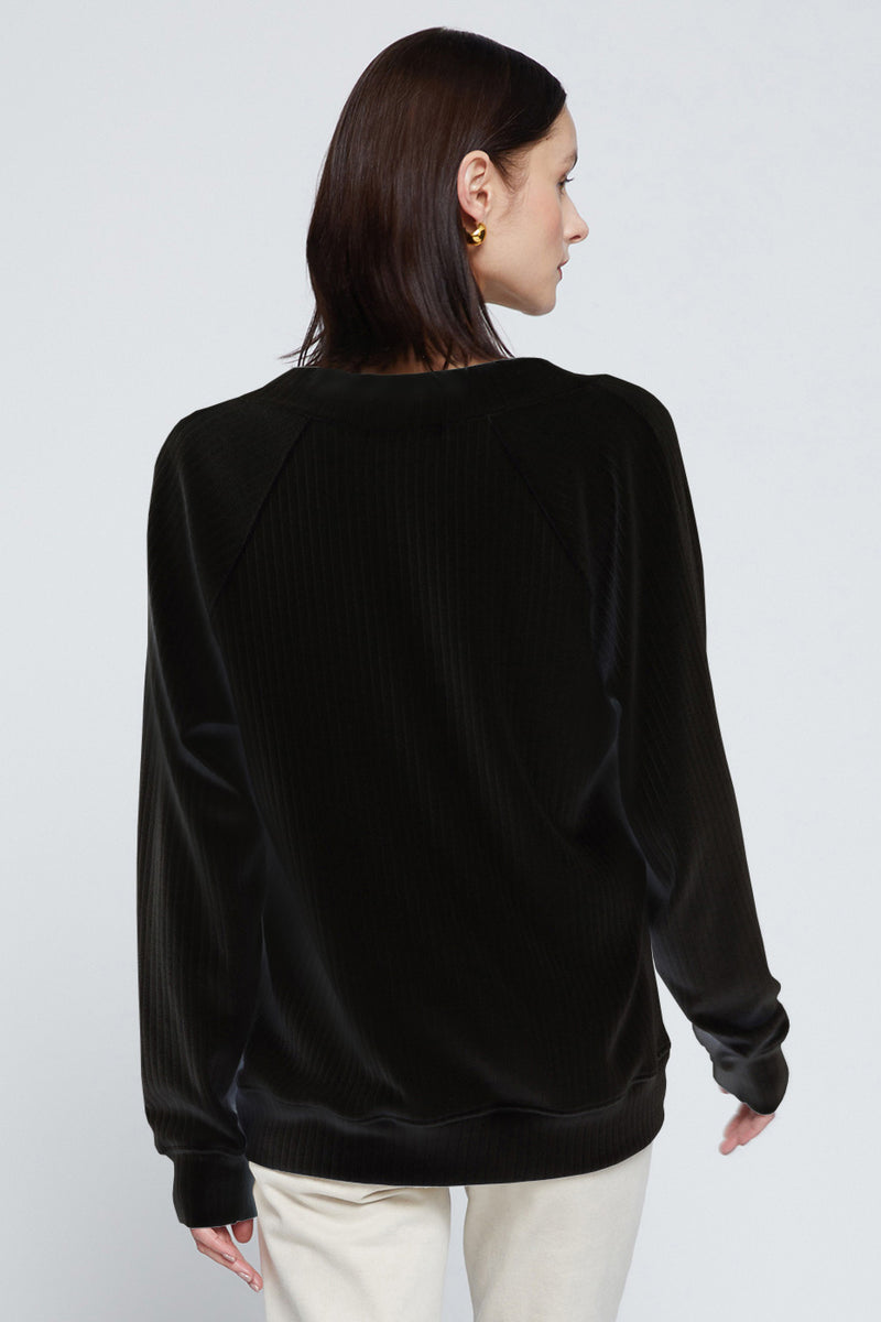 Stateside Rachel Chunky Rib V-Neck Raglan-back view