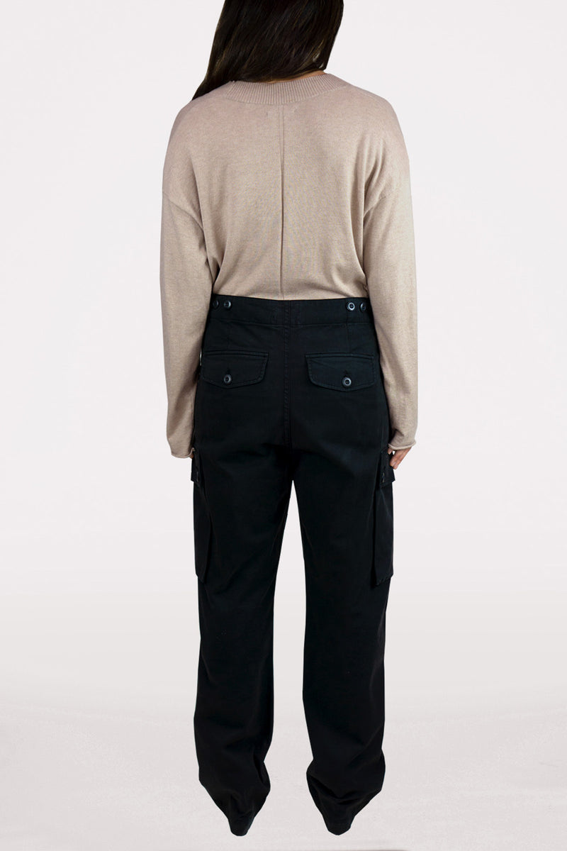 DSTLD Women's Cargo Pant in Black-full view back