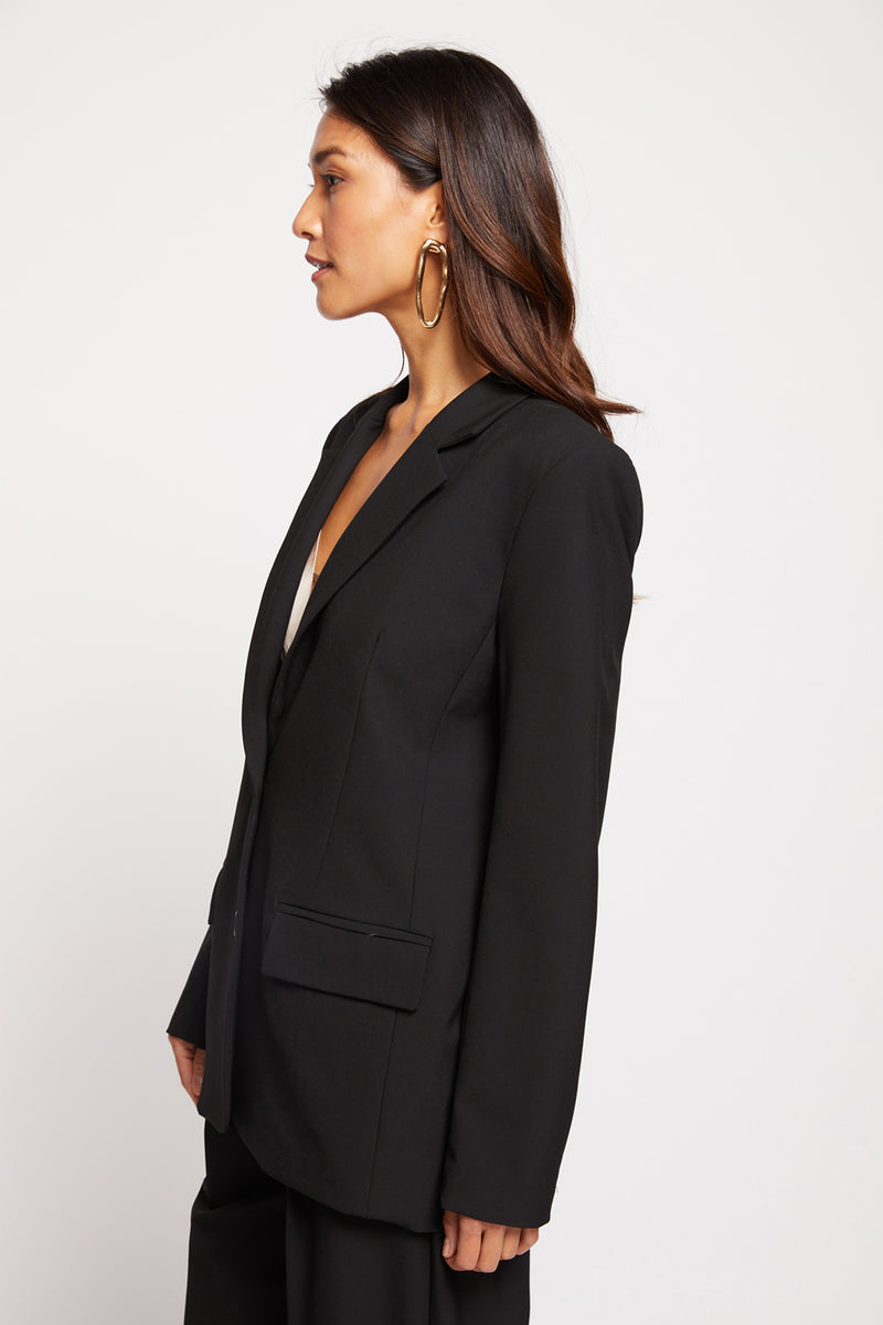 Bailey 44 Reine Jacket In Black - left side buttoned