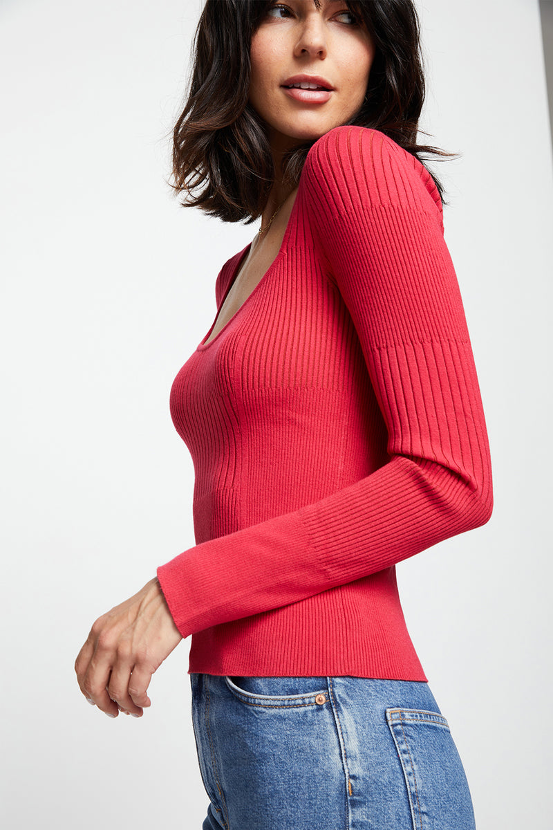 Bailey 44 Gro Sweater Top In Campari-side