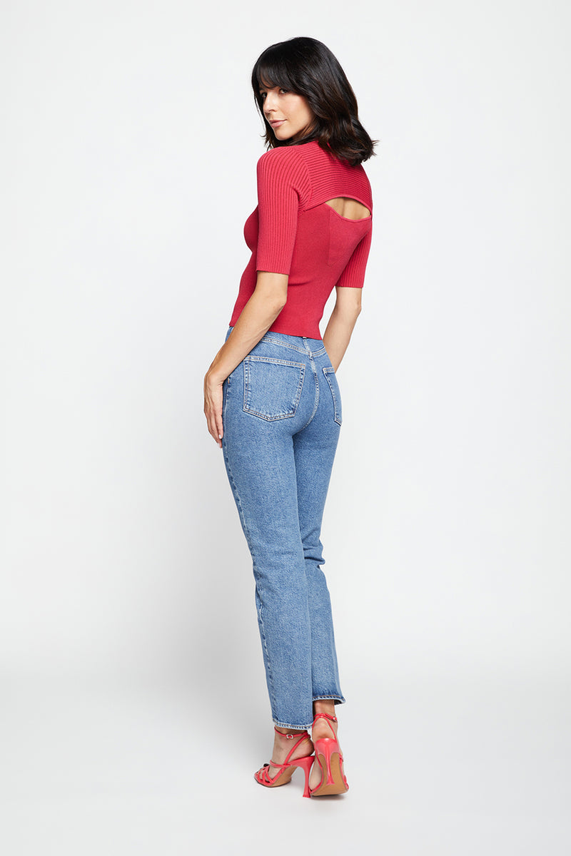 Bailey 44 Rebecca Sweater Top In Campari-back 