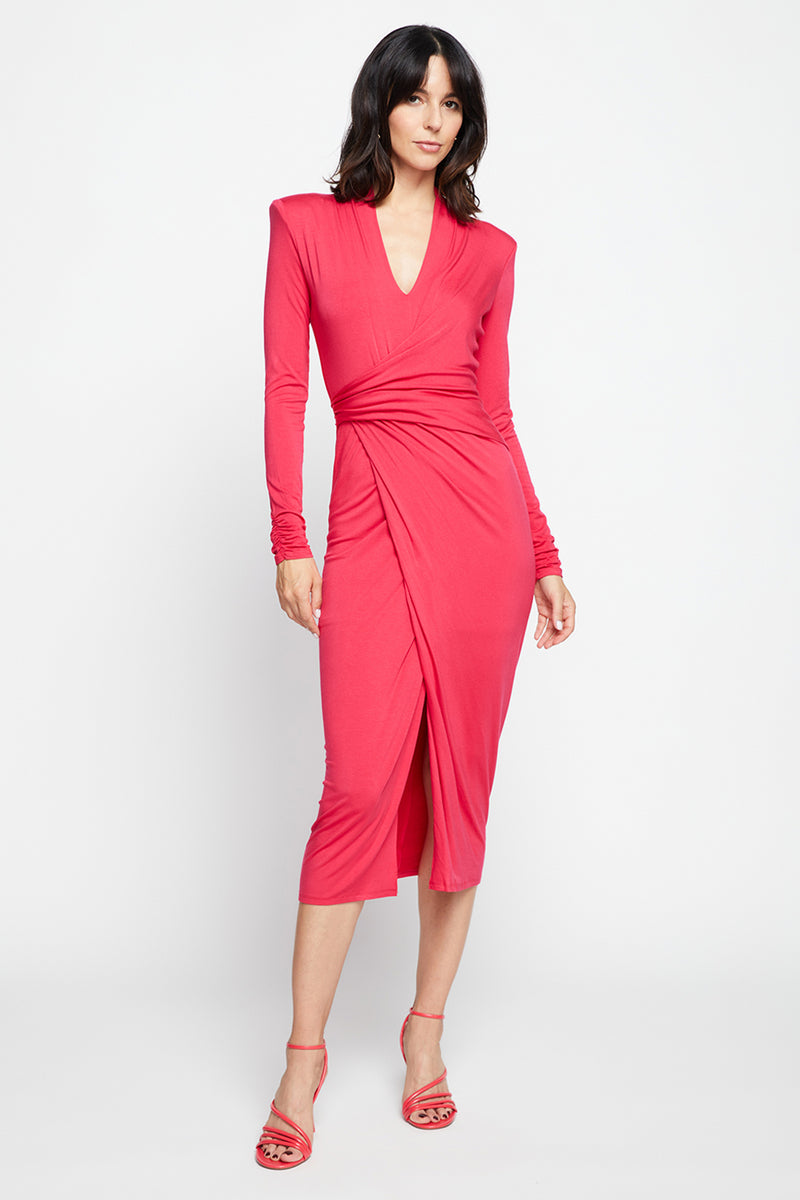 Lorena Dress In Campari-front full view