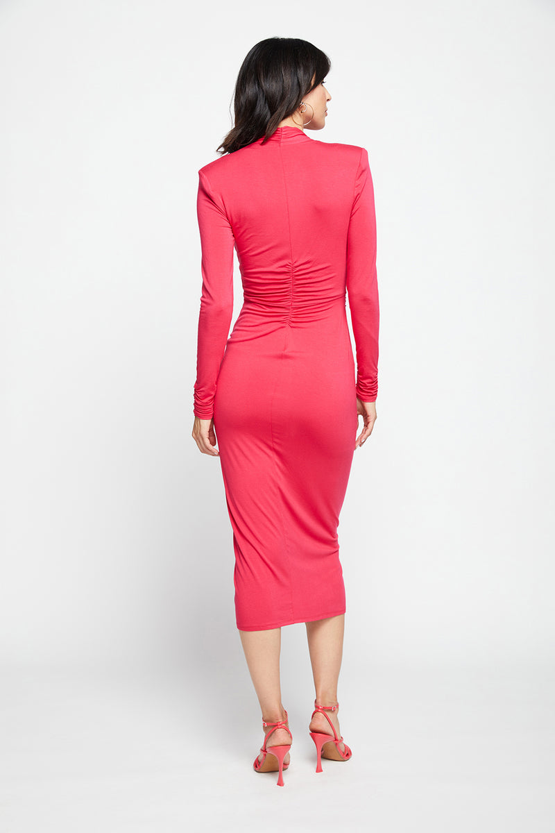 Lorena Dress In Campari-back