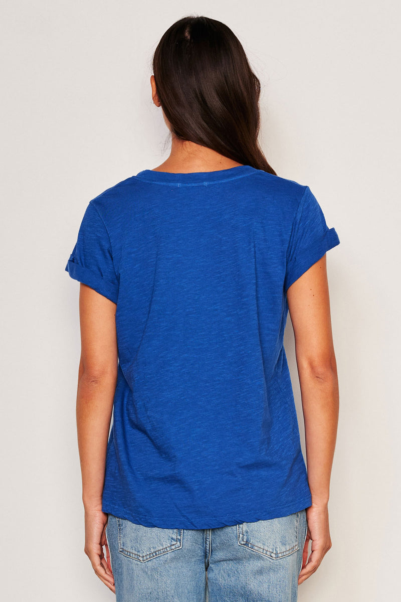 Sundry Rolled Sleeve Tee in Symphony-back view 3/4 