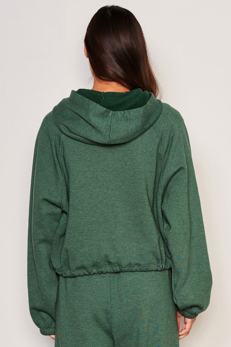 Sundry Cinched Zip Hoodie in Everglade