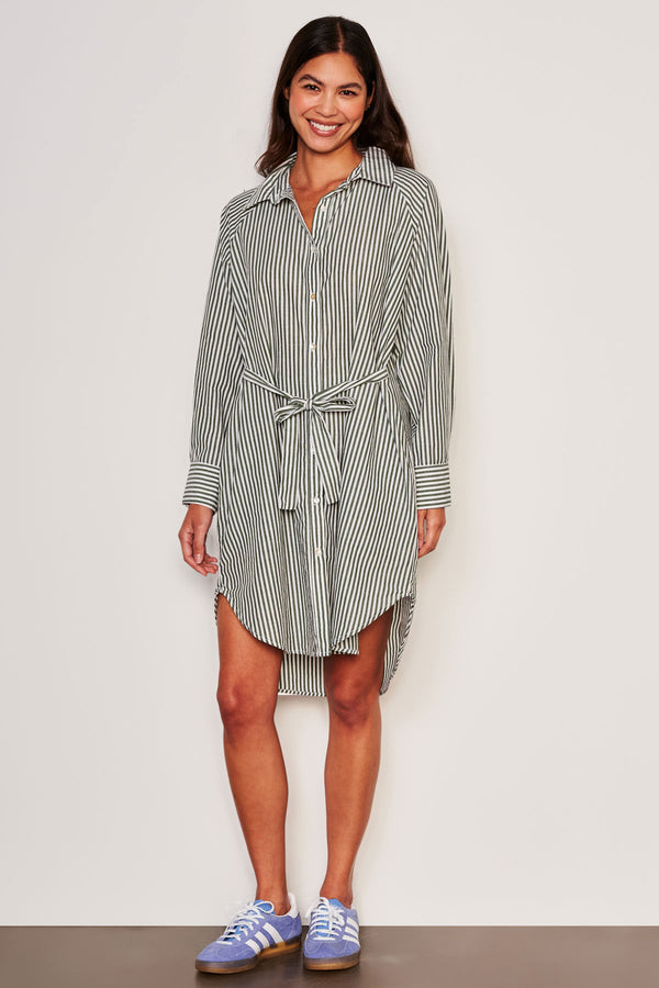 Sundry Shirttail Easy Dress in Fern-full view 