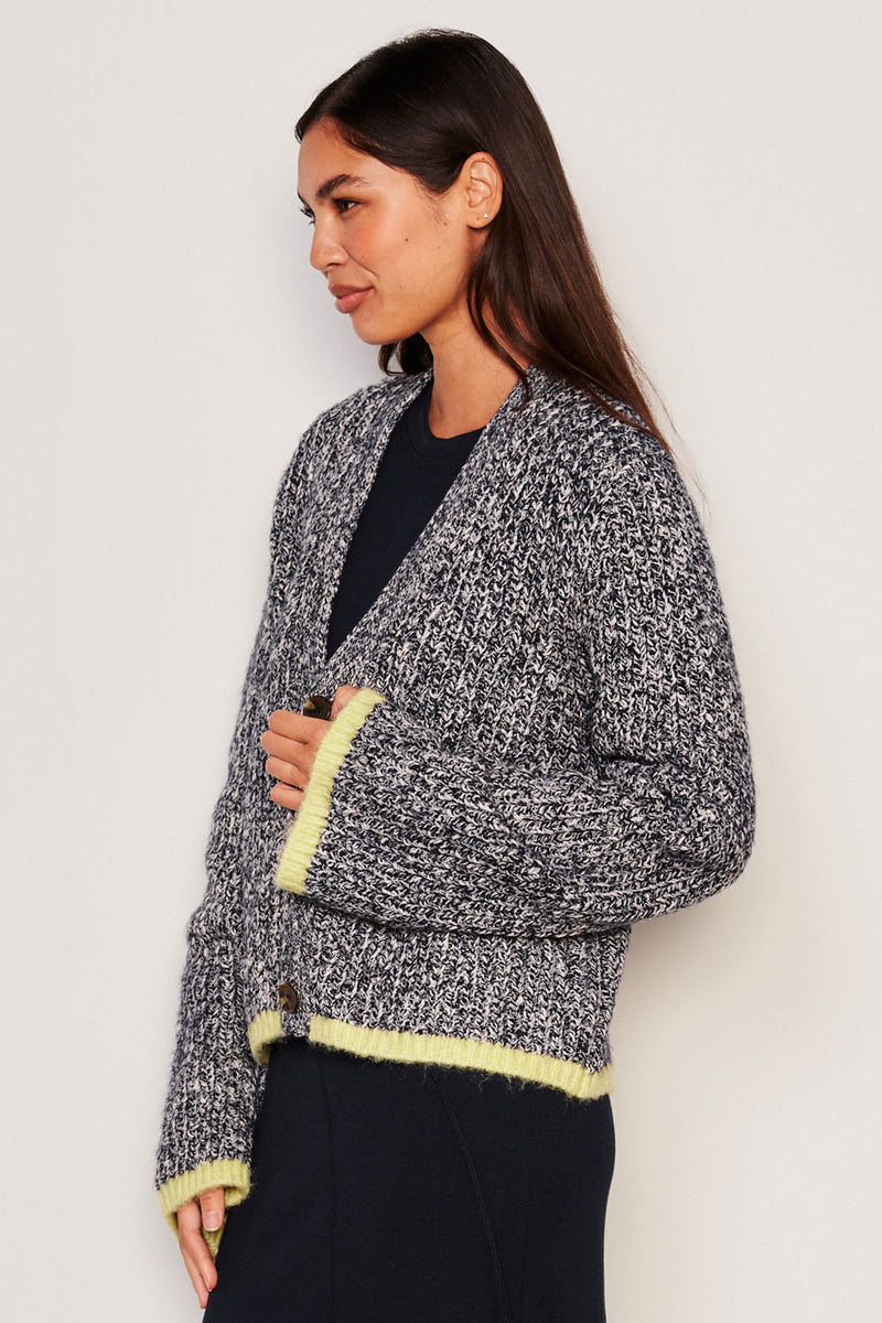 Sundry Cardigan Sweater in Deep Navy-side view