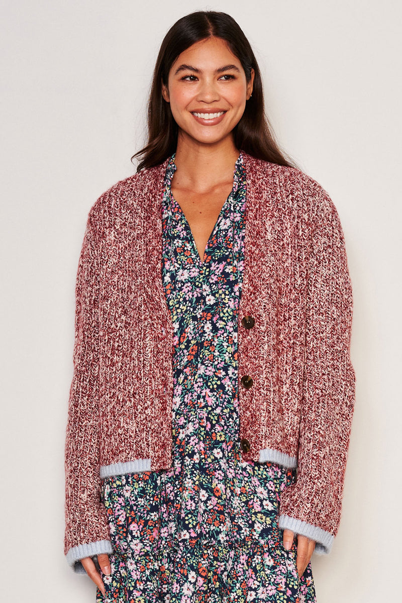 Sundry Cardigan Sweater in Red Rock