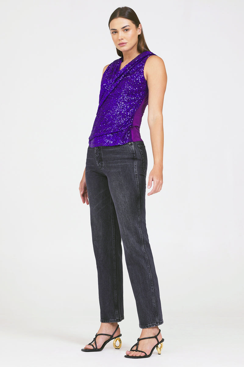 Bailey 44 Regina Sequin Top in Magenta-side