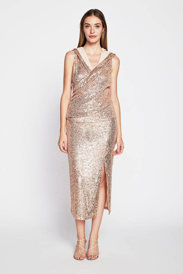 Bailey 44 Niva Sequin Skirt in Gold-full view front