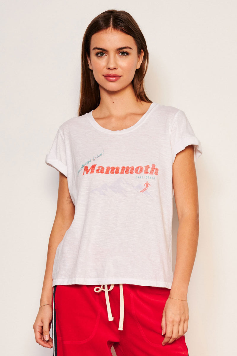 Sundry Mammoth Rolled Sleeve Tee in Optic White