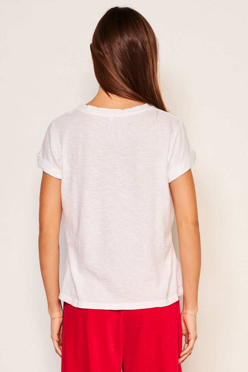 Sundry Mammoth Rolled Sleeve Tee in Optic White