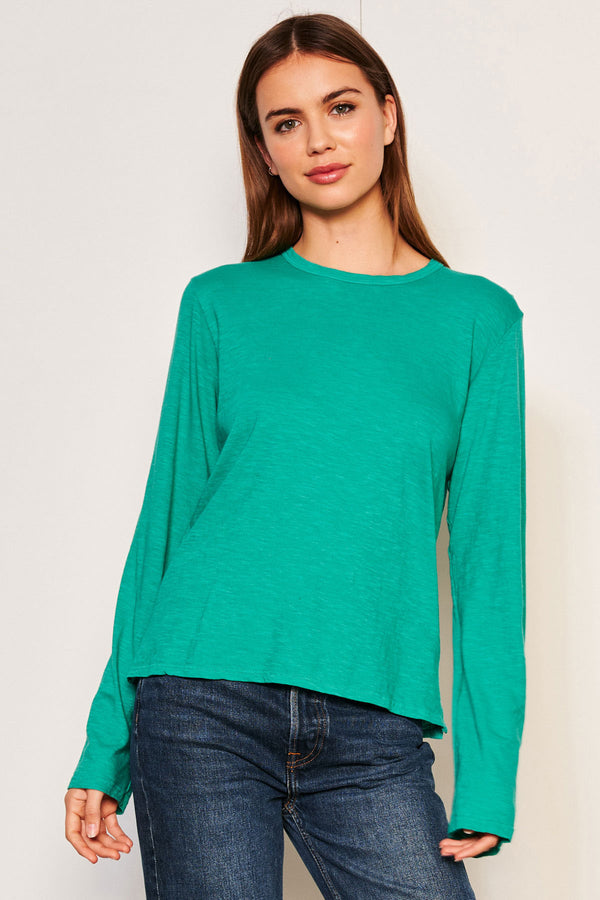 Sundry Long Sleeve Crew in Maldives Green