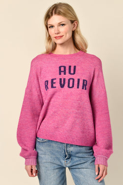 Sundry Au Revoir Insarsia Sweater in Fuchsia Gem