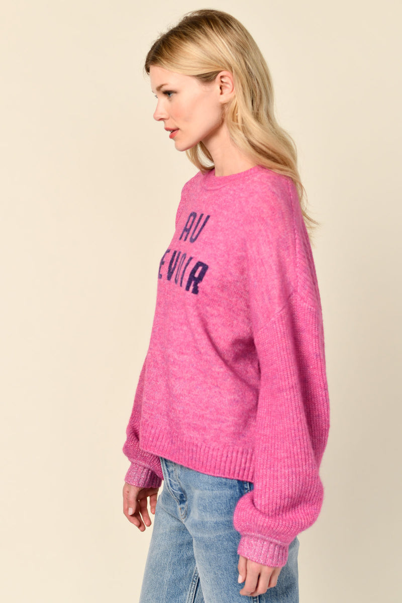 Sundry Au Revoir Insarsia Sweater in Fuchsia Gem