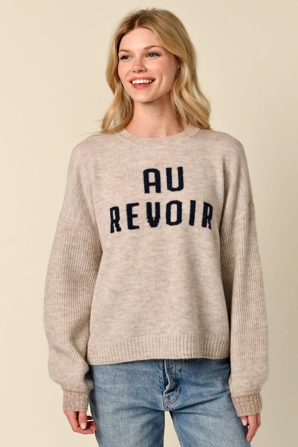 Sundry Au Revoir Insarsia Sweater in Oyster