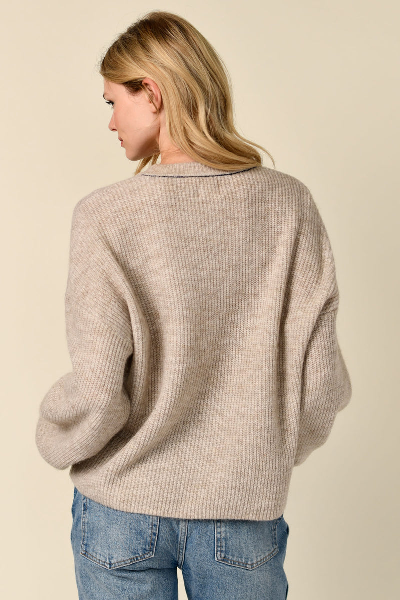 Sundry Au Revoir Insarsia Sweater in Oyster