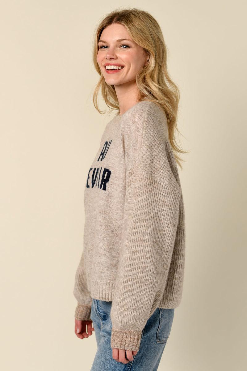 Sundry Au Revoir Insarsia Sweater in Oyster