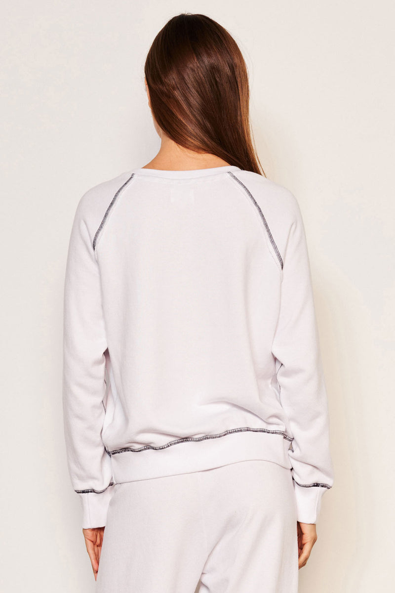 Sundry Ski Day Raglan Sweatshirt in Optic White