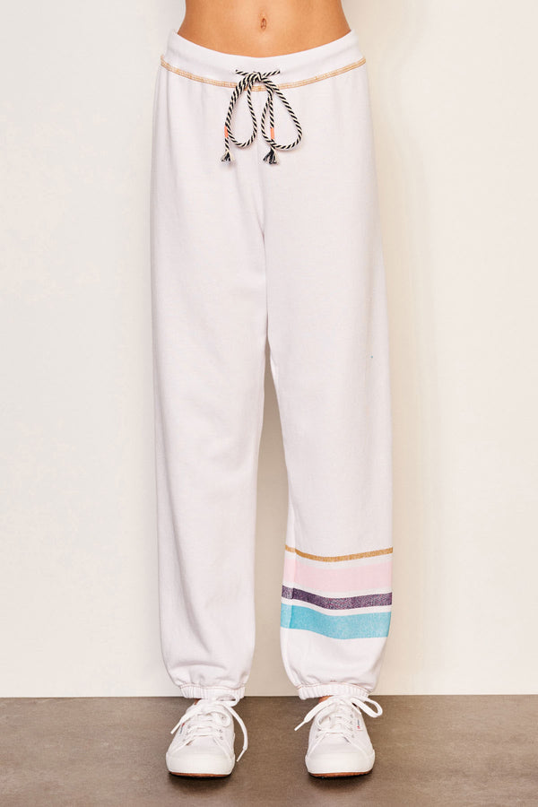 Sundry Jogger Stripe in Optic White