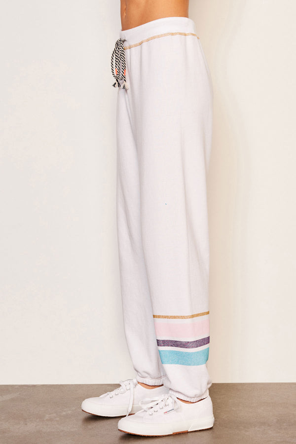 Sundry Jogger Stripe in Optic White