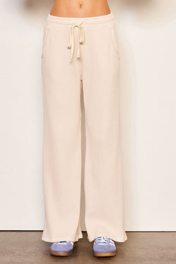 Sundry Thermal Wide Leg Pant in Oyster