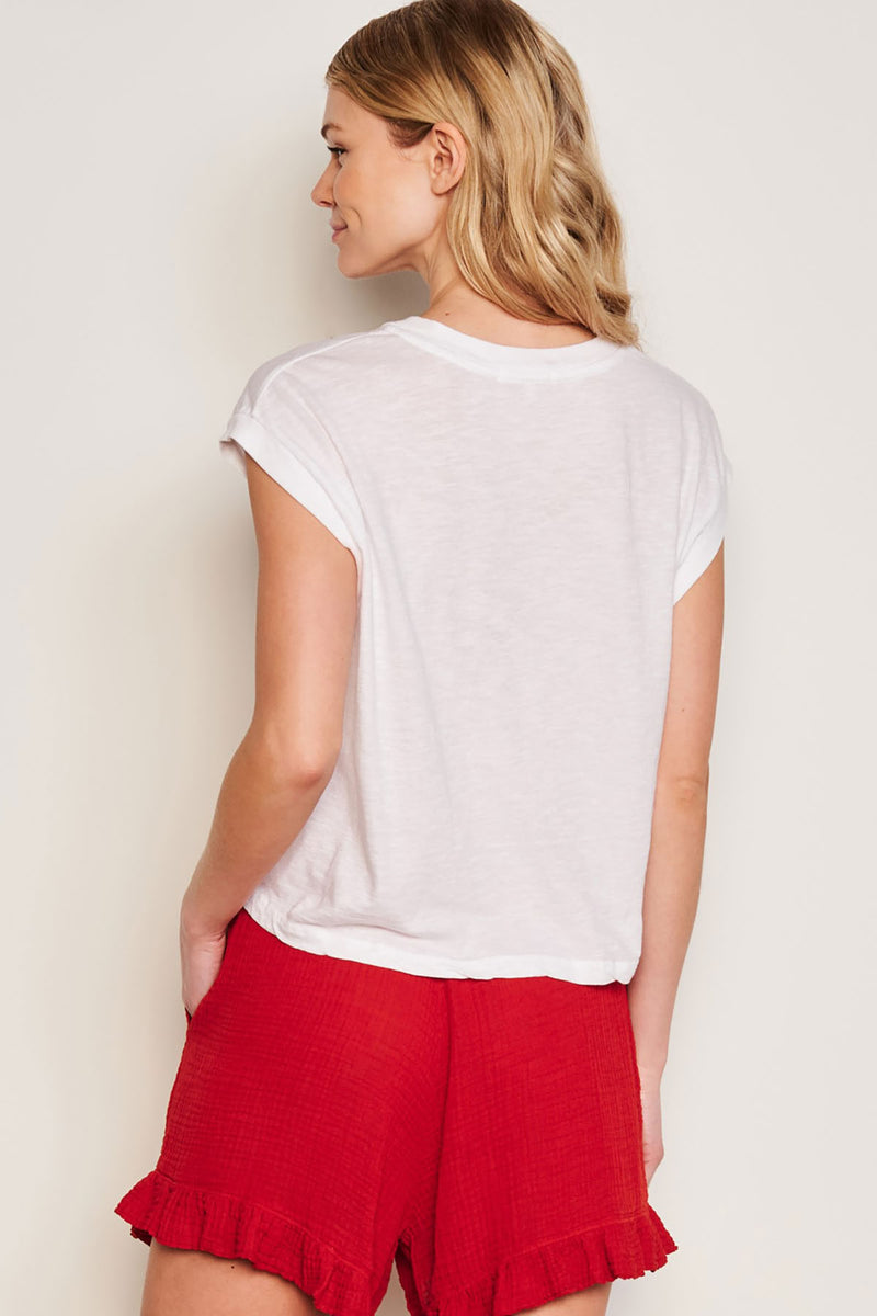 Sundry Forever Muscle Tank in Optic White-back view