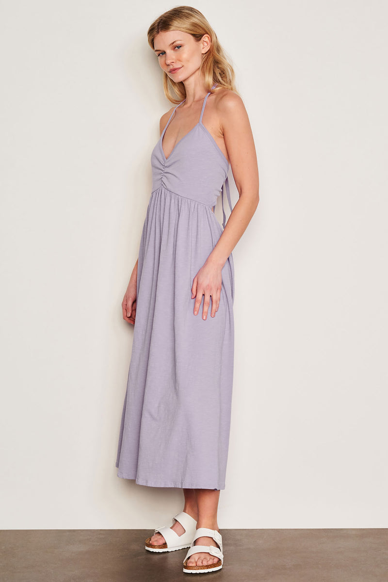 Sundry Tie Back Dress in Dark Lavender-side view