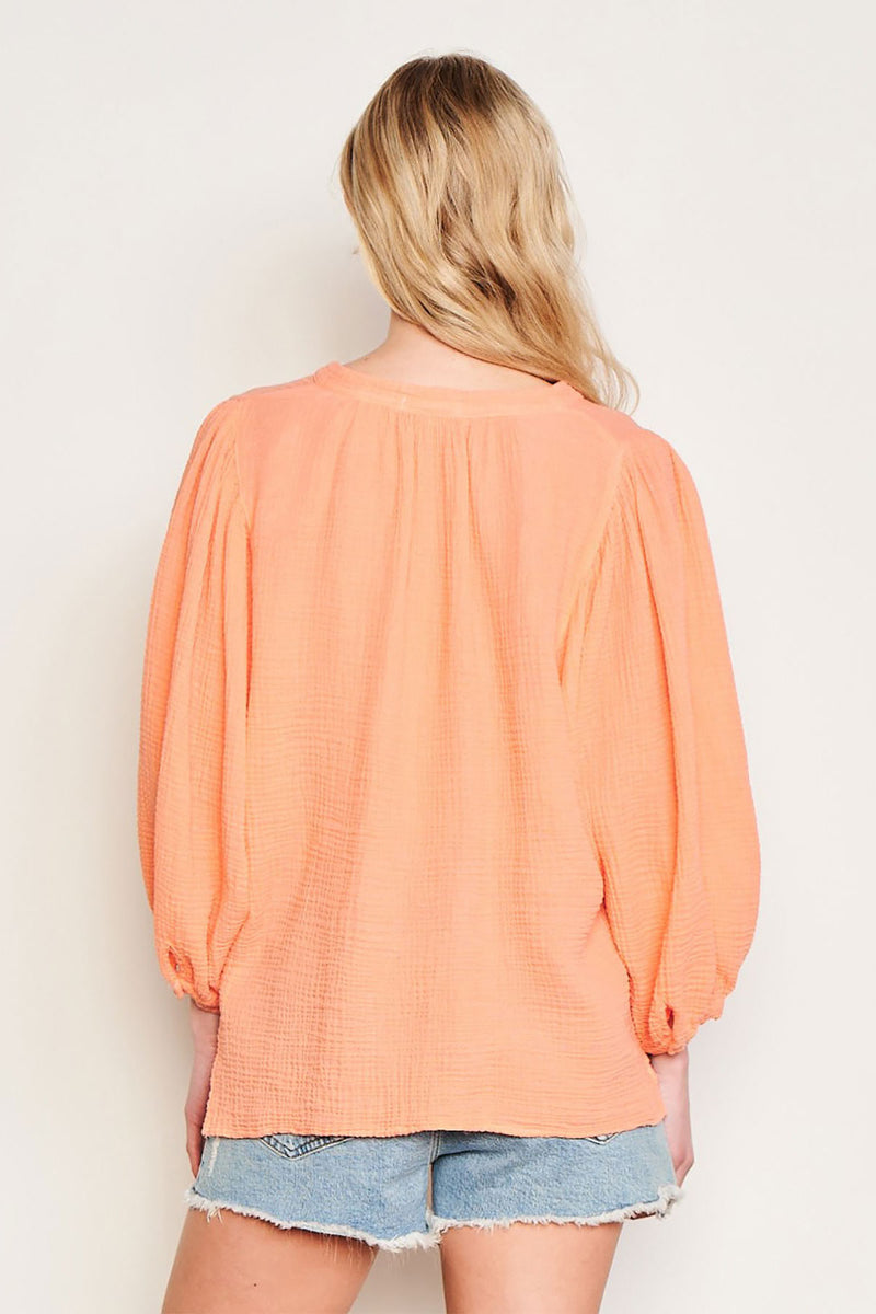 Sundry Free Spirit Shirt in Pink-back view