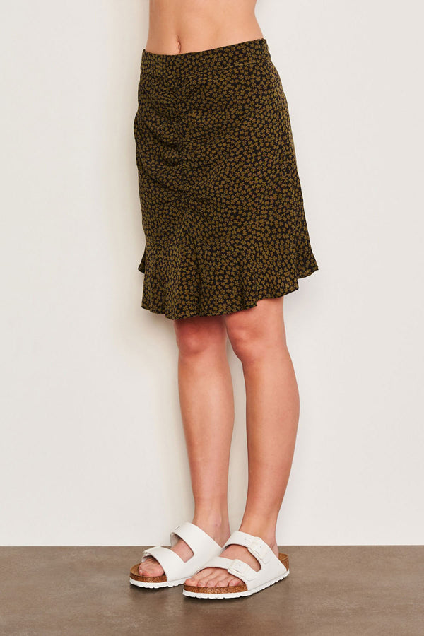 Sundry Clover Short Femme Skirt in Olive-side 