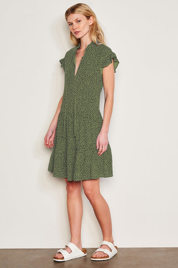 Sundry Clover Short Femme Dress in Olive - side view 