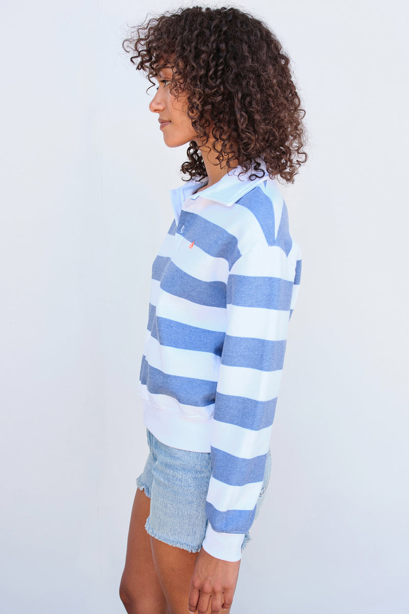 Sundry Sail Collar Sweatshirt in White-side