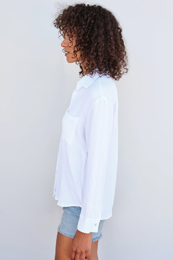 Sundry Long Sleeve Button Down in White