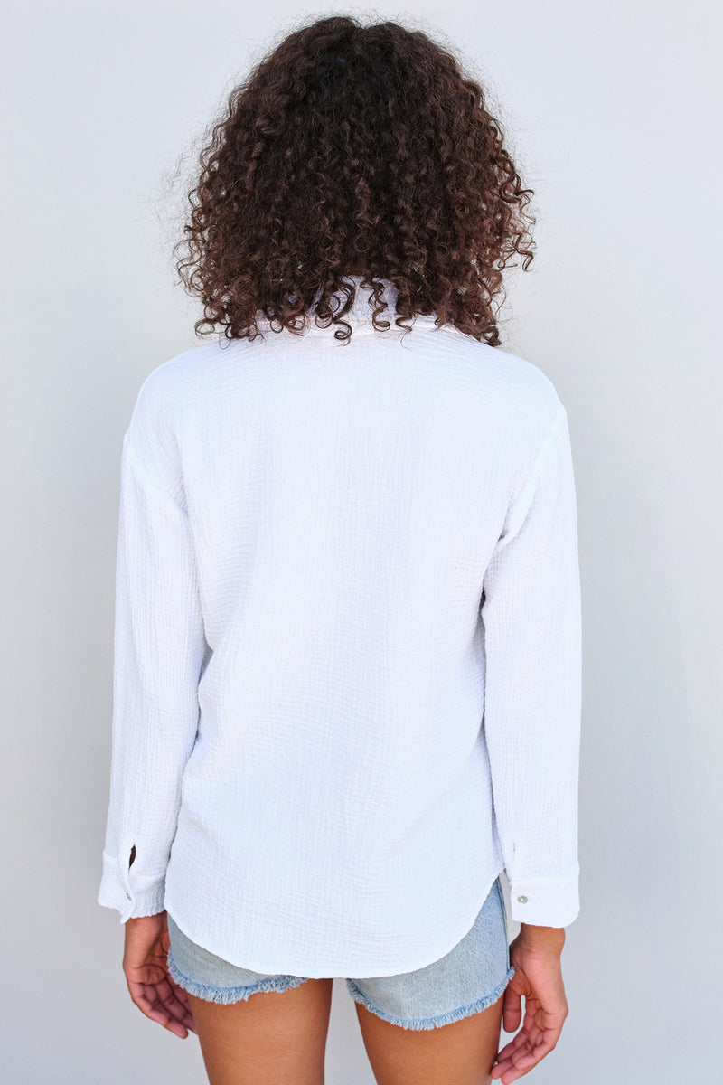 Sundry Long Sleeve Button Down in White