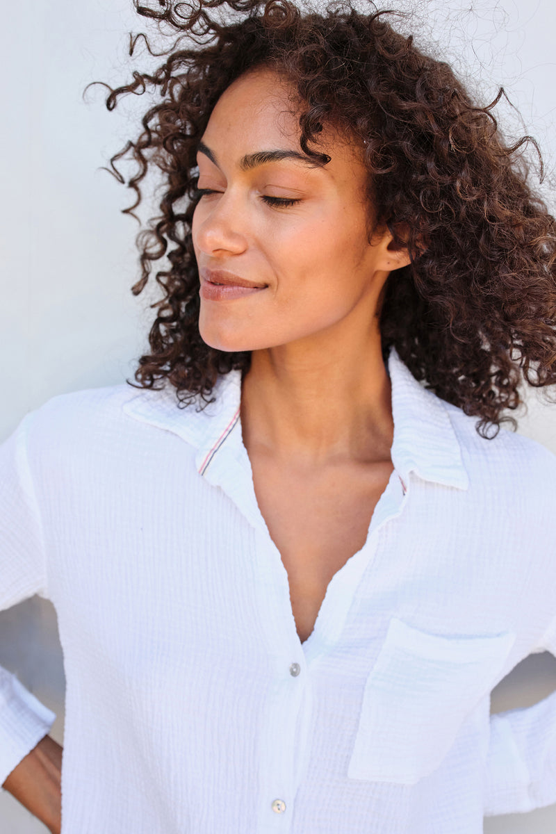 Sundry Long Sleeve Button Down in White