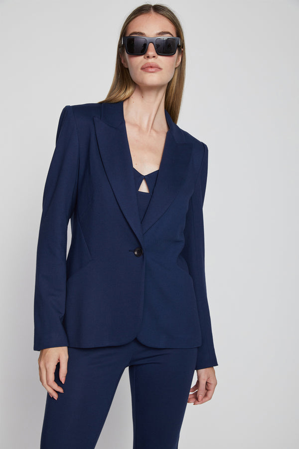 Bailey 44 Zoey Ponte Jacket in Deep Sea-3/4 front