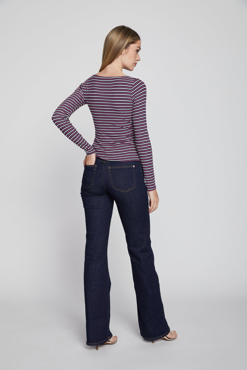 Bailey 44 Lazlo Stripe Top in Deep Sea Stripe-back