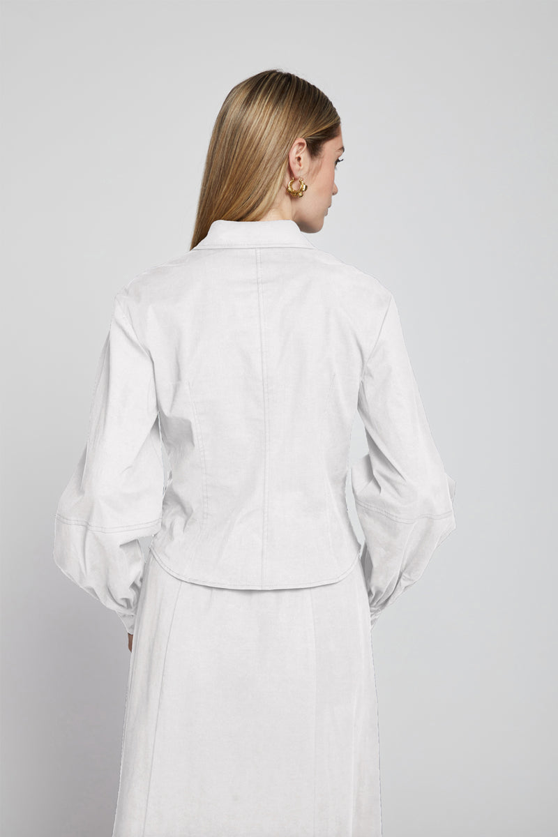 Bailey 44 Westley Poplin Top in White-back