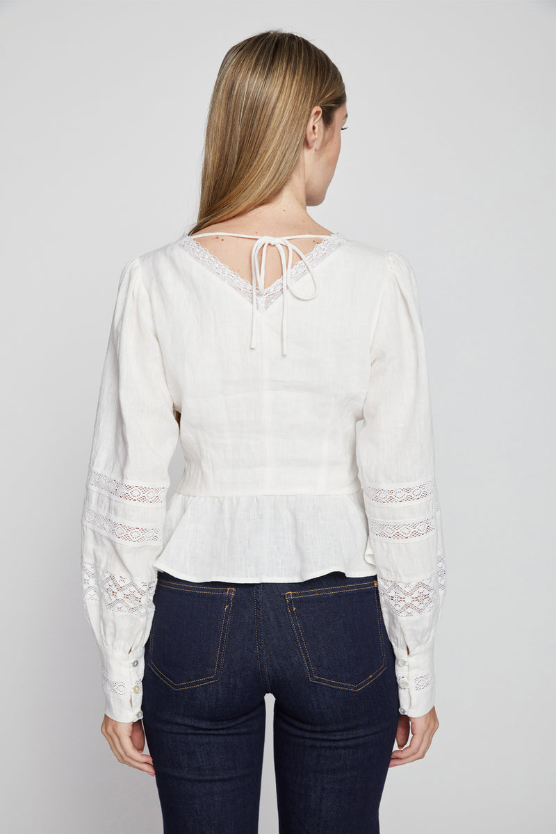 Bailey 44 Diane Linen Top in Creme