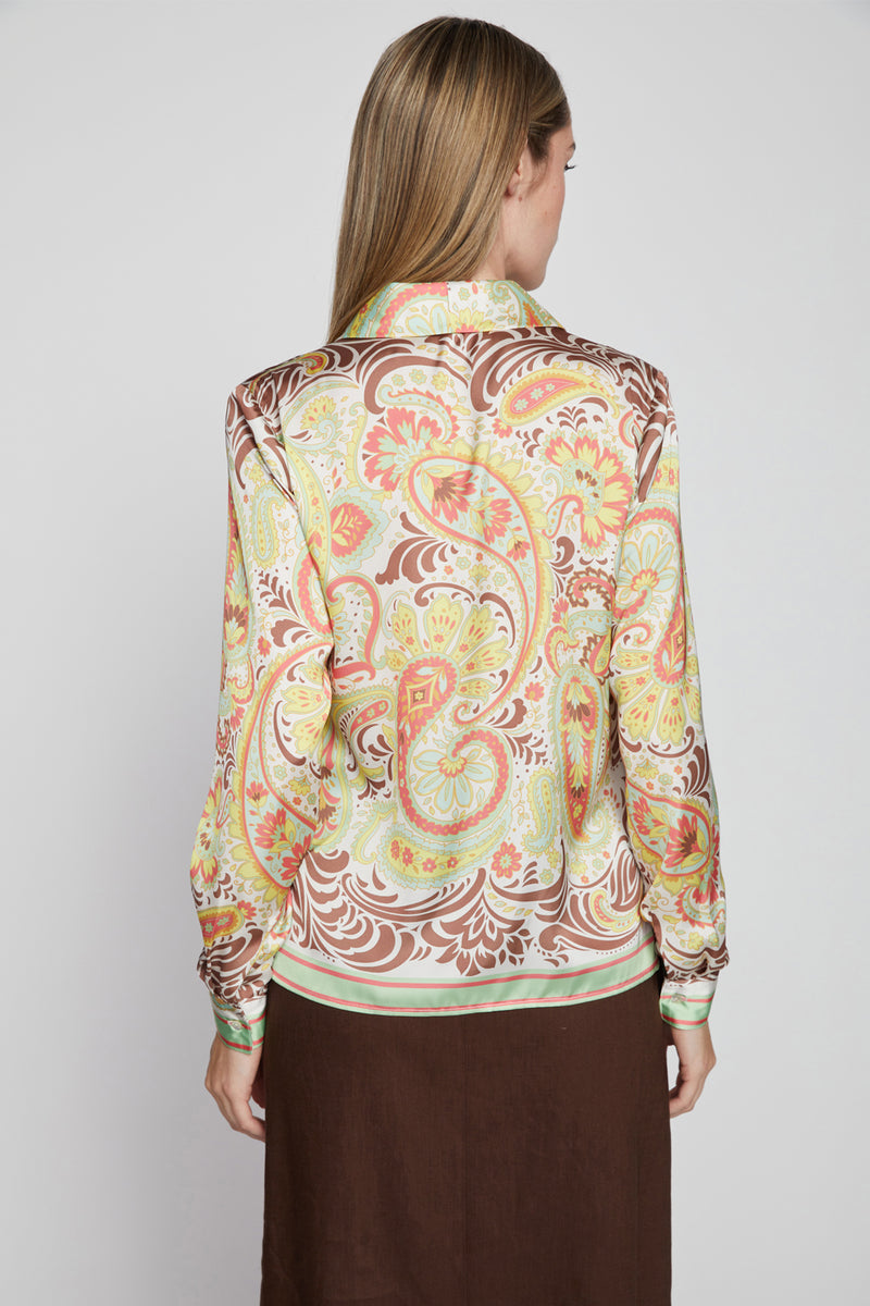 Bailey 44 Leni Print Top in Scarf Print-back view