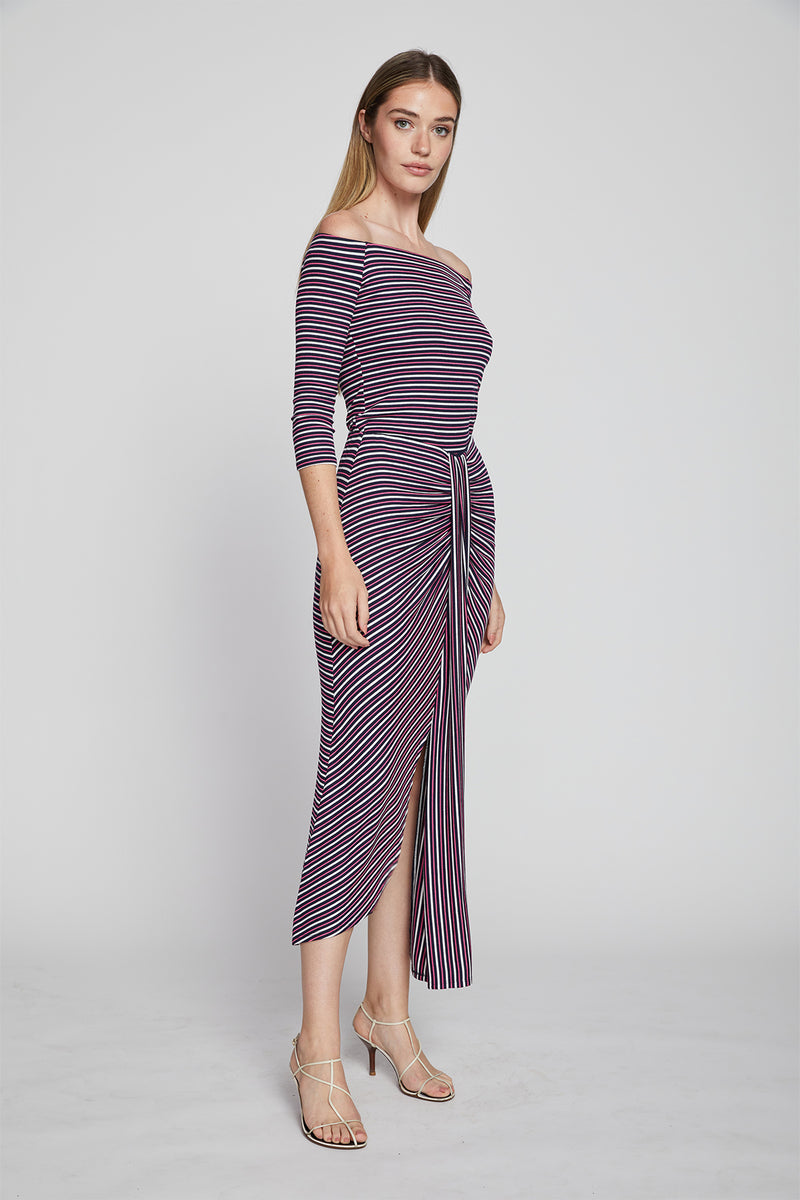 Bailey 44 Chrissie Stripe Skirt in Deep Sea Stripe-side view 