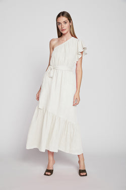 Bailey 44 Stevie Linen Dress in Creme-full view front 