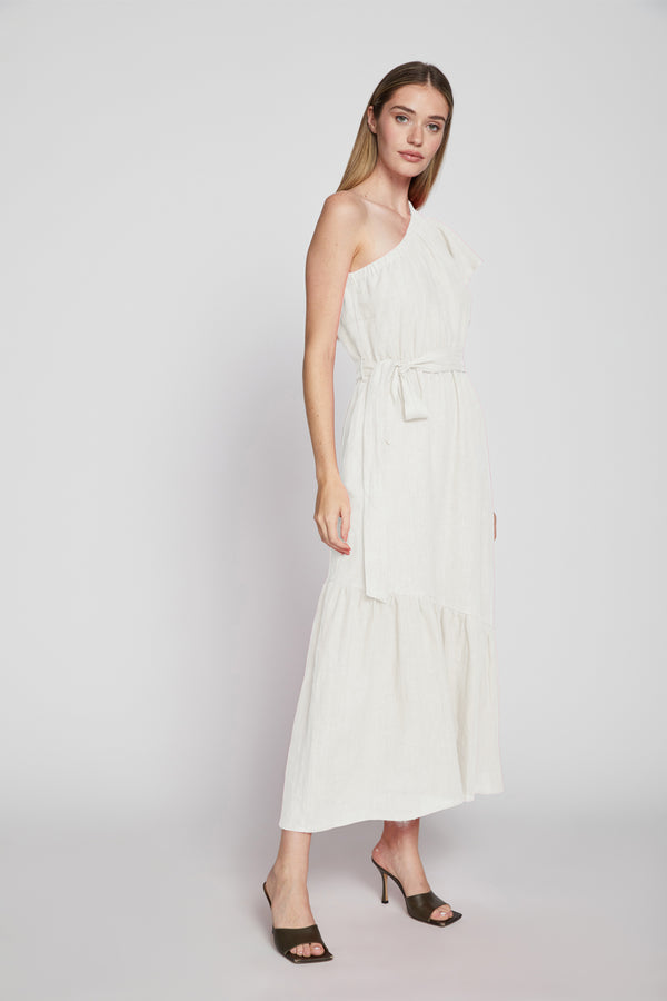 Bailey 44 Stevie Linen Dress in Creme-side full view